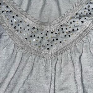 💙 NY & Co V Neck Beaded Tank Top